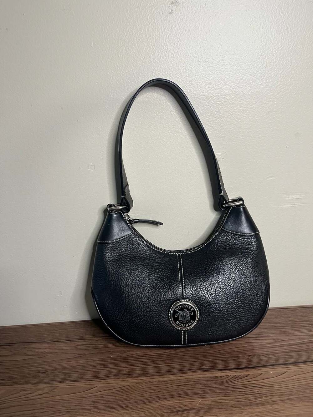 Dooney & Bourke All Weather Leather Pebbled Small Crescent Hobo Shoulder Bag